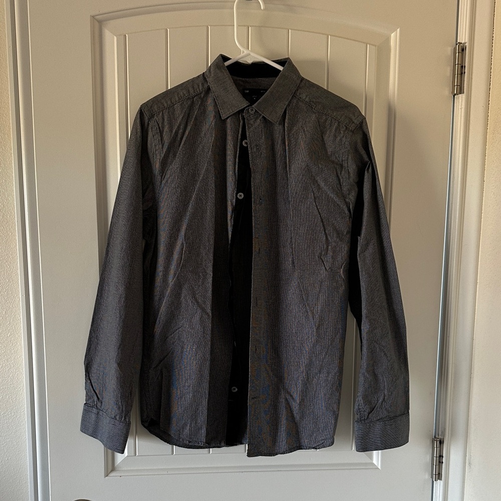 GAP Black and White Checkered Slim Fit Shirt